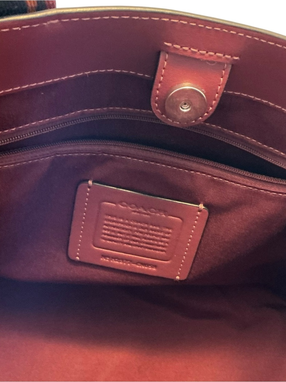 COACH SMITH Tote SN058 Brown, Black Signature COACH Logo MED Bag, Canvas Leather - Picture 13 of 15